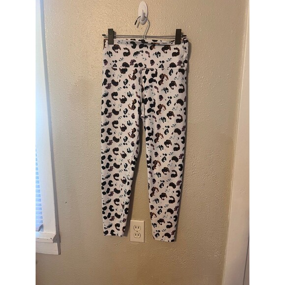 Sage Collective White Leopard animal print full length Leggings Size M - Picture 2 of 5